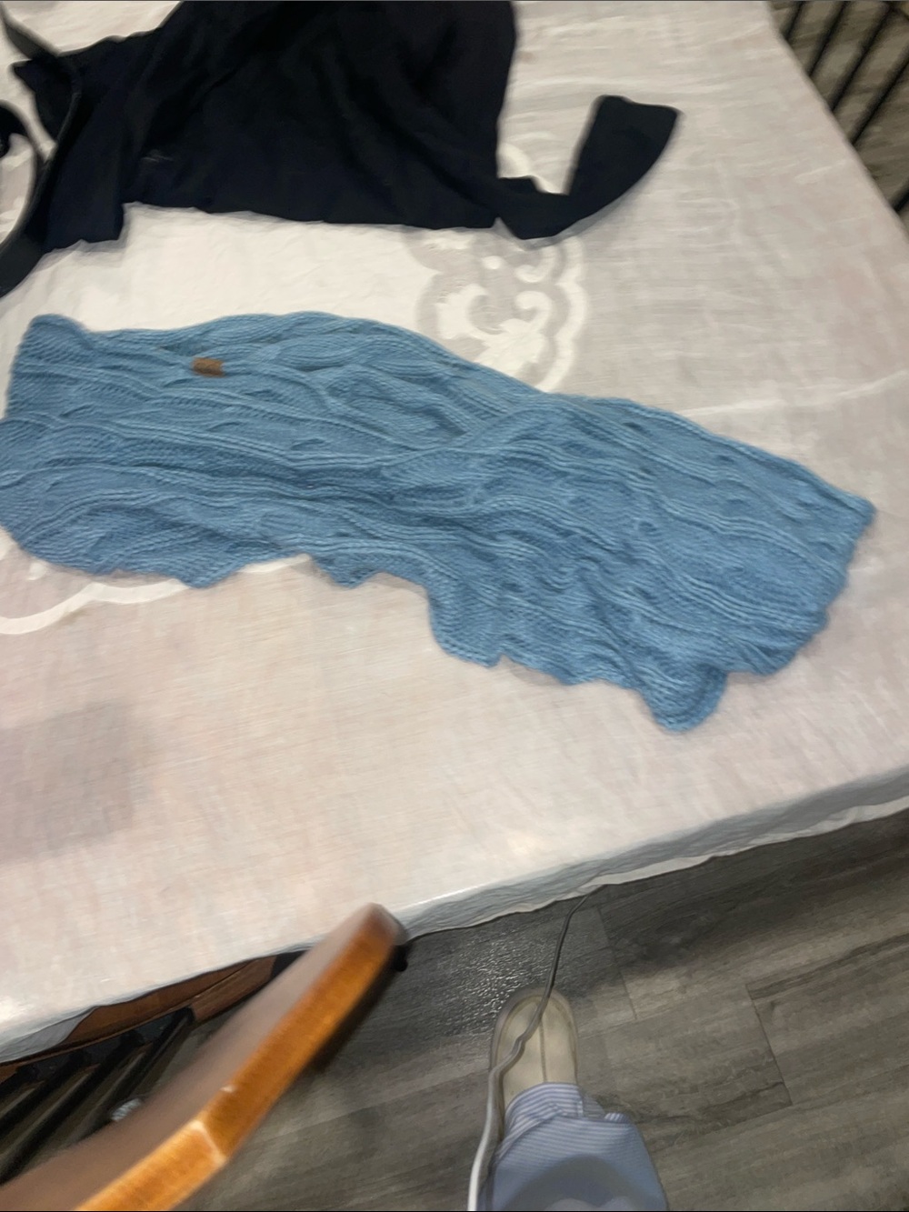 CC Light Blue Cable Knit Scarf